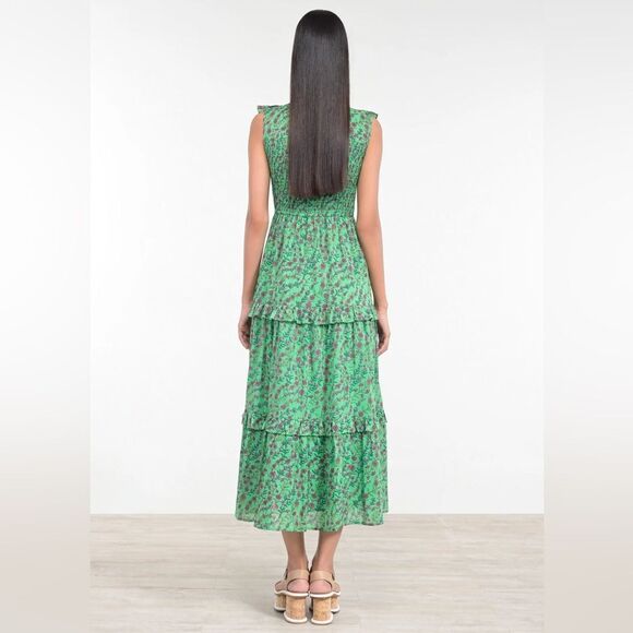 Banjanan Iris Tiered Ruffled Dress, Organic Cotton, NWT, Size L - Picture 5 of 9